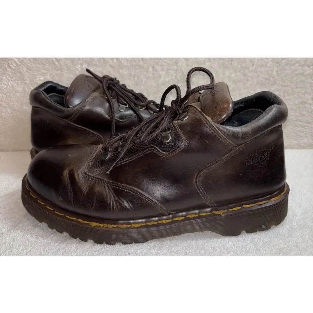 Dr Martens Men 7754 Brown Leather Steel Toe Boots Size 11 England made